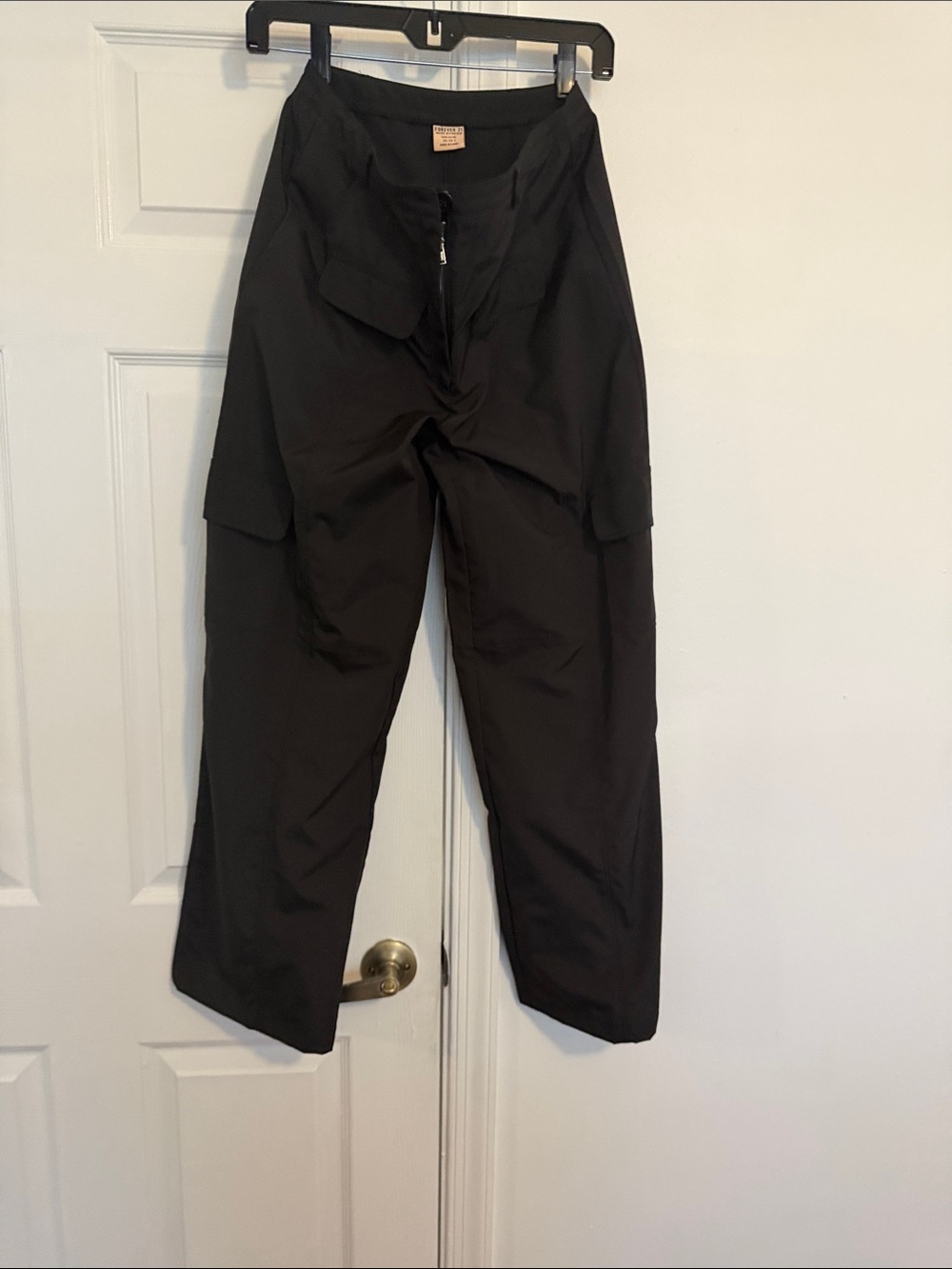 Forever 21 Black Wide Leg Cargo Pants